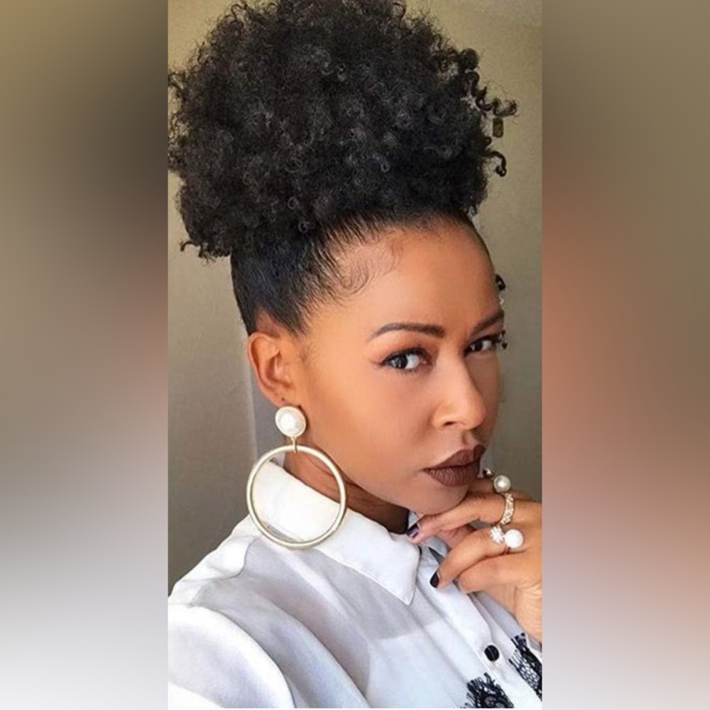 Afro Puff Drawstring Ponytail Synthetic hair 6 inches